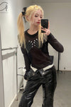 Walter van Beirendonck hand grid top AW22-23 8033 black